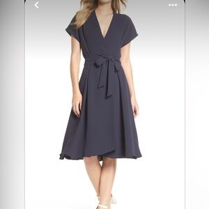 Gal Meets Glam Audrey Navy wrap dress size 4